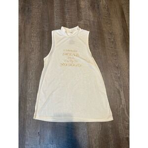 Harry Potter top womens S ivory metallic Marauder's Map color changing mock neck